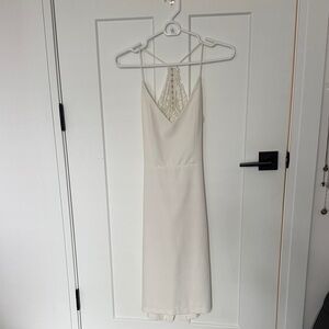 Elegant White Lace-Back Dress